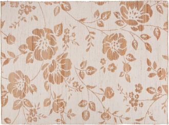 Maisons du monde Alfombra de yute, lana y algod&oacute;n con jacquard y flores reversible160x230 cm