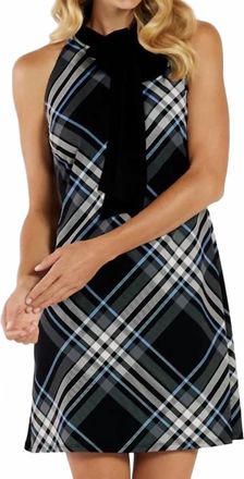 Jude Connally Maureen Ponte Mini Dress In Grand Plaid Black