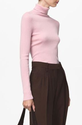 Mango Turtleneck Wool Sweater in Pastel Pink at Nordstrom Rack, Size X-Small