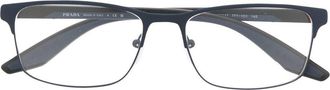 Prada Linea Rossa rectangle-frame glasses - men - Metal (Other) - 57 - Blue