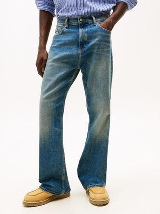 Tommy Jeans Bootcut-Jeans TOMMY JEANS ROBBIE, Herren, Gr. 30, L&auml;nge 34, denim schwarz, Denim/Jeans, Obermaterial: 99% Baumwolle, 1% Elasthan, relaxed fit, Jeans B