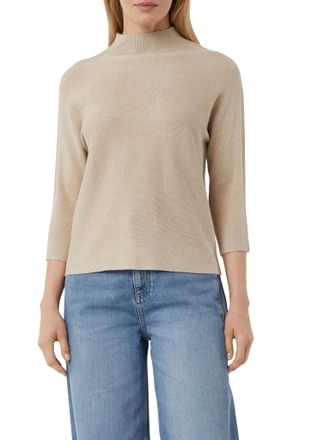 Comma Strickpullover COMMA, Damen, Gr. 34, beige, Strick, Obermaterial: 80% Viskose, 20% Polyamid, unifarben, regular fit taillenbedeckt, ohne Ausschnitt, F