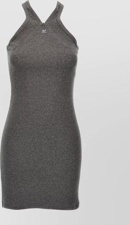 Courr&egrave;ges crossed 90s mini halter neck dress
