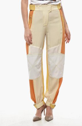 Stella McCartney Pantaloni Patchwork LACEY in Seta con Polsini Stella McCartney