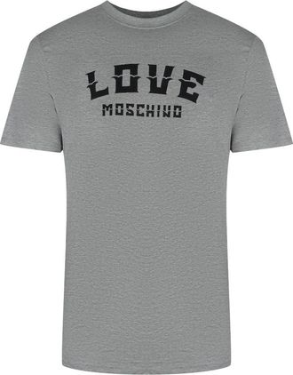 Love Moschino Heren Vet Logo T-Shirt (Grijs)