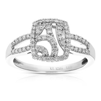 Vir Jewels 1/3 cttw Lab Grown Diamond Ring in Sterling Silver For Women