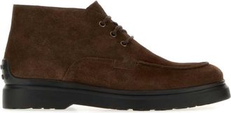 Tod's Brown Suede Lace Up Shoes