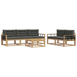vidaXL Conjunto De Sof&aacute;s De Exterior 6 Pcs Blanco Y Antracita Vidaxl