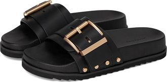 AllSaints Ellie Stud Slider Womens Sandals Black 1 : 10 M, Leather