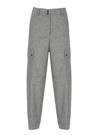 PESERICO Grey Utility Straight-Leg Pants