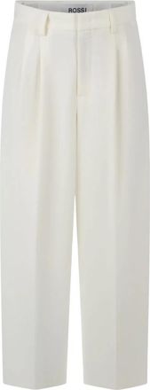 Rossi Noa Crop Fluid Cade - Dames - Wijde Broeken - Wit - S - Leer - Broeken