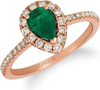 Le Vian Ladies Emerald Rings set in 14K Strawberry Gold