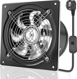 OEM Extractor Ventilador Extractor De Aire 525 M&sup3;/h Con Salida Por Correa Robusto Ventilador Met&aacute;lico De Pared Para Cocinas, Garajes, Almacenes, Talleres 