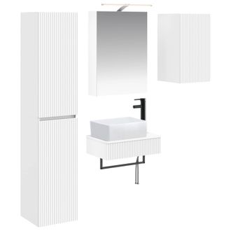 vidaXL Juego De Muebles De Ba&ntilde;o 5 Pcs Blanco Vidaxl