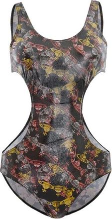 Vivienne Westwood Swimsuits, female, Multicolor, M, Black Orb One Piece Swimsuit