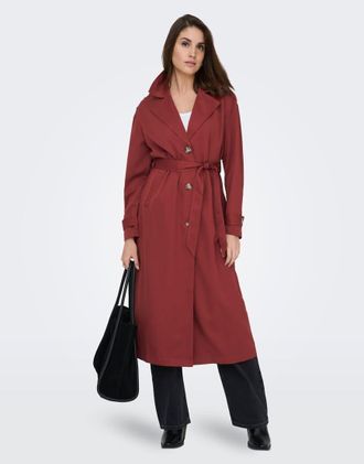 Only Trench color mela speziata-Rosso