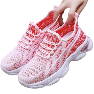 Generic 2026 Running Shoes Womens Sneakers Breathable Slip On Walking for Women Lightweight Comfortable Athletic Casual Flat Sole Gym Workout Tennis (Red, 6.5