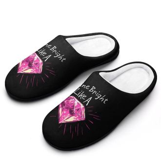 Generic Shine Bright Like A Diamond Mens Slippers Comfortable And Non-slip Cotton Slipper Shoe for House