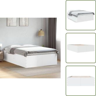 vidaXL Letto con doghe - vidaXL Giroletto Bianco 135x190 cm in Legno Multistrato - Letto moderno