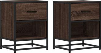 vidaXL Bedside Cabinets 2 pcs Brown Oak 40x31x50 cm Engineered Wood Vidaxl