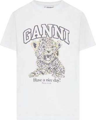 Ganni JERSEY T-SHIRT WITH PRINT - Ganni - Woman
