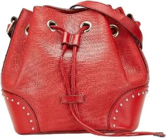 Gucci Pre-owned Bucket Bags, female, Red, Size: ONE SIZE Pre-owned Leather gucci-bags
