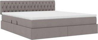 vidaXL Bed with Mattress with LED Taupe 160 x 200 cm Fabric vidaXL