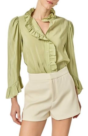 English Factory Ruffle Top in Sage at Nordstrom, Size X-Small