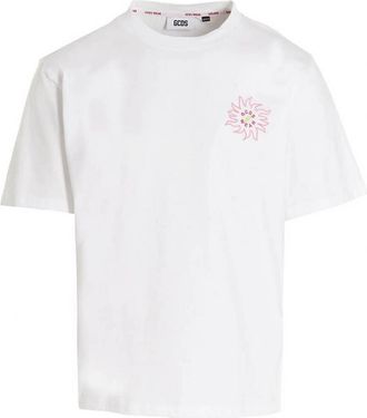 GCDS White Logo Embroidery T-shirt