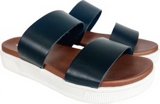 Mia Shoes Womens Sandy Toes Faux Leather Sandals In Black