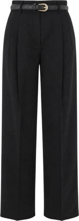 Max Mara Cocco Wijde Broek - Dames - Wijde Broeken - Zwart - 2XS - Wol - Broeken