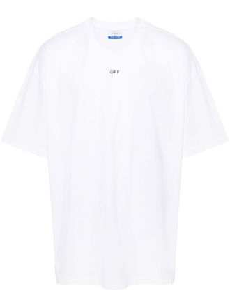 Off-white Katoenen T-shirt met logostempel - Wit