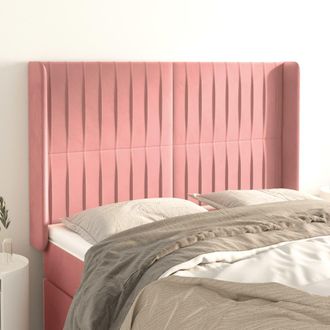 vidaXL Cabecero Con Orejas De Terciopelo Rosa 147x16x118/128 Cm Vidaxl