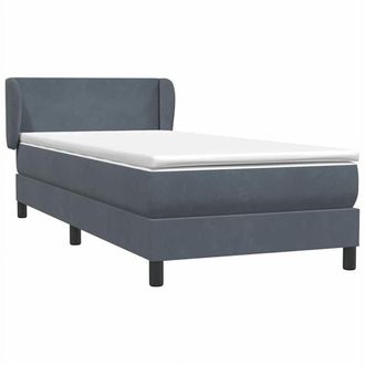 vidaXL Cama Box Spring Con Colch&oacute;n Terciopelo Gris Oscuro 90x220 Cm Vidaxl