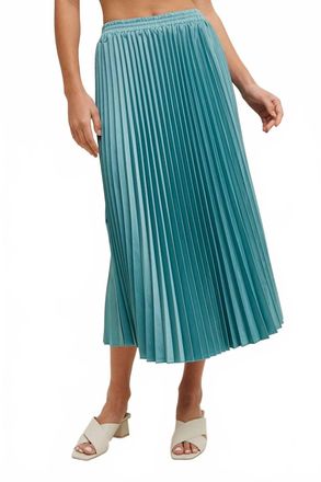 Wishlist Dream Coastal Pleated Midi Skirt In Sea