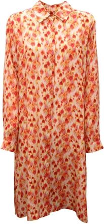 Max Mara Shirt Dress in Pleiadi Var. 005 Design - Dames - Shirt Kleedjes - Oranje - XL - Kleedjes