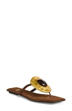 Jeffrey Campbell Bazaar Flip Flop in Brown Suede Combo at Nordstrom, Size 5.5
