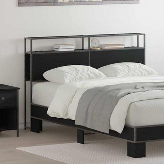 vidaXL Testata contenitore Rovere nero 140 cm Legno multistrato - Vidaxl