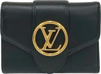 Louis Vuitton Black Pink Leather Wallet (Tri-Fold) (Pre-Owned)