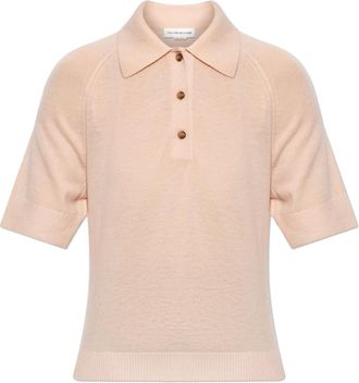 Victoria Beckham Wollen Polotrui - Dames - V-hals truien - Roze - M - Wol - Truien & Vesten
