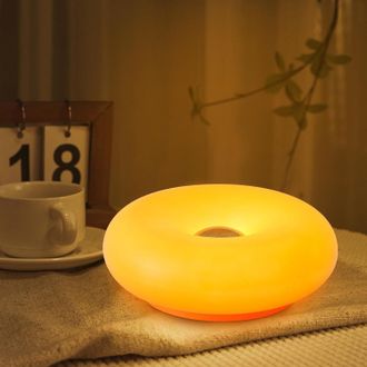No Brand L&aacute;mpara De Mesa Nocturna Recargable Con Forma De Rosquilla Y Carga Usb Para Dormitorios (naranja)