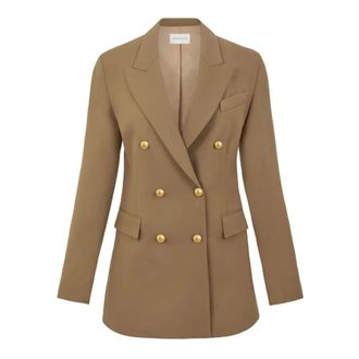P.A.R.O.S.H. Beige Wool Blazer Gold Buttons