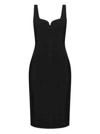 Versace Midi-jurk met sweetheart hals - Zwart