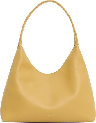 Mansur Gavriel Candy Pebbled Leather Shoulder Bag in Paglia at Nordstrom