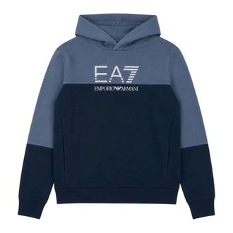 Emporio Armani Hooded Sweatshirt - male - Emporio Armani - Kids Sweatshirts - Blue - 12 Y - Kids