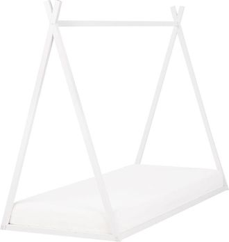 Beliani Beliani - Cama Infantil Con Dosel De Madera De Pino Blanca 90 X 200 Cm Saurat