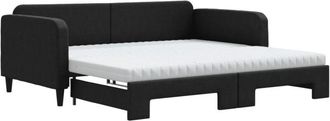 vidaXL Vidaxl - Sof&aacute; Cama Nido Con Colch&oacute;n Tela Negro 100x200 Cm