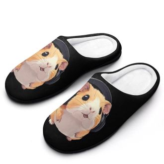 Generic Funny Guinea Pigs Womens Slippers Warm House Slippers Indoor House Shoes with Anti-Skid Rubber Sole