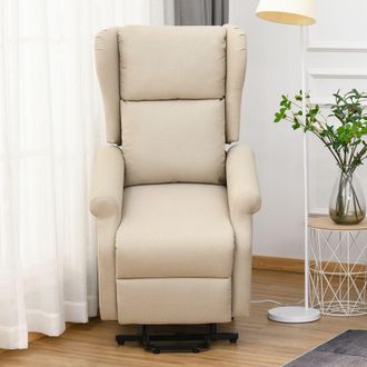 HOMCOM Riser & Recliner Chair Electric Reclining Chair with Remote Control in Beige