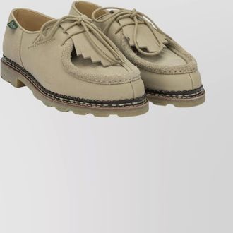 Paraboot suede lace-up shoes fringe detail